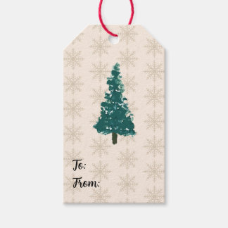 Etiqueta Para Presente Christmas Tree Snowflake Pattern