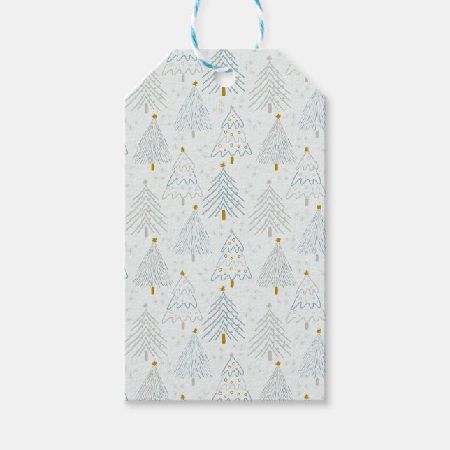 Etiqueta Para Presente Christmas Trees (Frente)