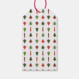Etiqueta Para Presente Christmas Trees Red and Green Holiday Gift Tags