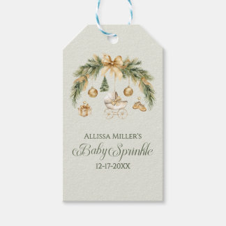Etiqueta Para Presente Christmas Watercolor Greenery Winter Baby Sprinkle