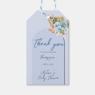 Etiqueta Para Presente Chuva Azul Boho Flor de Grama Pampas Hey Boy Chá d