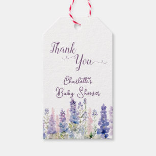 Etiqueta Para Presente Chuva Colorida de Flores de Lupino Baby Shower