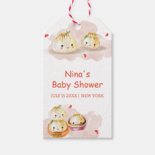 Etiqueta Para Presente Chuva de água Pequeno Dumpling Cogumelo Baby Showe