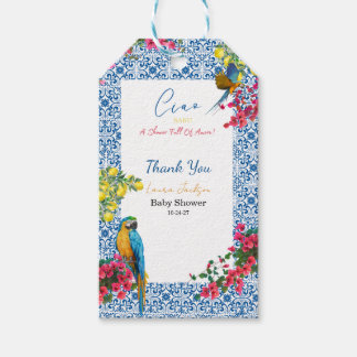 Etiqueta Para Presente Chuva de Amor Chuveiro de Bebê Italiano Azulejos L