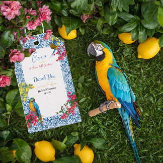Etiqueta Para Presente Chuva de Amor Chuveiro de Bebê Italiano Azulejos L