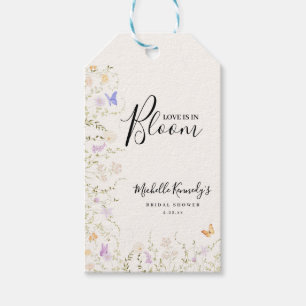 Etiqueta Para Presente Chuva de Amor Floral em Aquarela no Chá de Noiva 