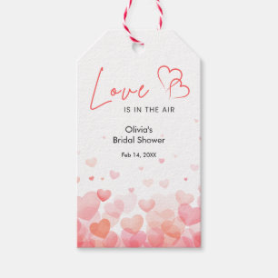 Etiqueta Para Presente Chuva de Amor Rosa e Vermelho Chá de Noiva