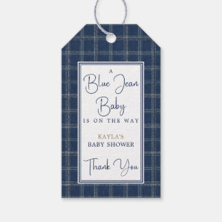 Etiqueta Para Presente Chuva de Bebê Blue Jean Favor de Agradecimento Pré