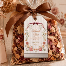 Chuva de Bebê Floral Outono Elegante de Agradecime