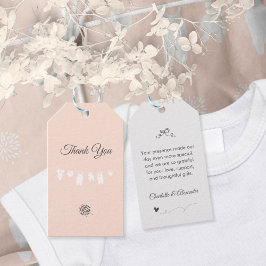 Etiqueta Para Presente Chuva de Bebê Menina Minimalista Cor de Pêssego Cl
