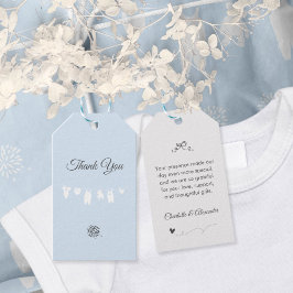 Etiqueta Para Presente Chuva de Bebê Minimalista Azul Claro para Menino