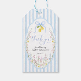Etiqueta Para Presente Chuva de Bebê Posey Wildflower Azul
