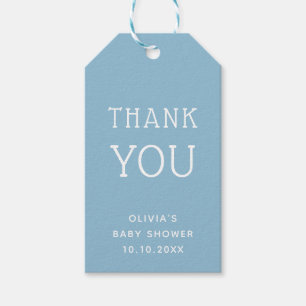 Etiqueta Para Presente Chuva de Bênçãos Azul para Baby Shower   Náutico M