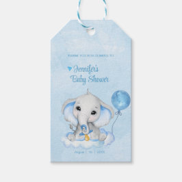 Etiqueta Para Presente Chuva de Bênçãos Personalizada de Elefante para Ba