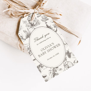 Etiqueta Para Presente Chuva de Convites de Baby Shower com Estampa Flore