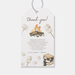 Etiqueta Para Presente Chuva de cores Obrigado Chá de Bebê S'more Baby