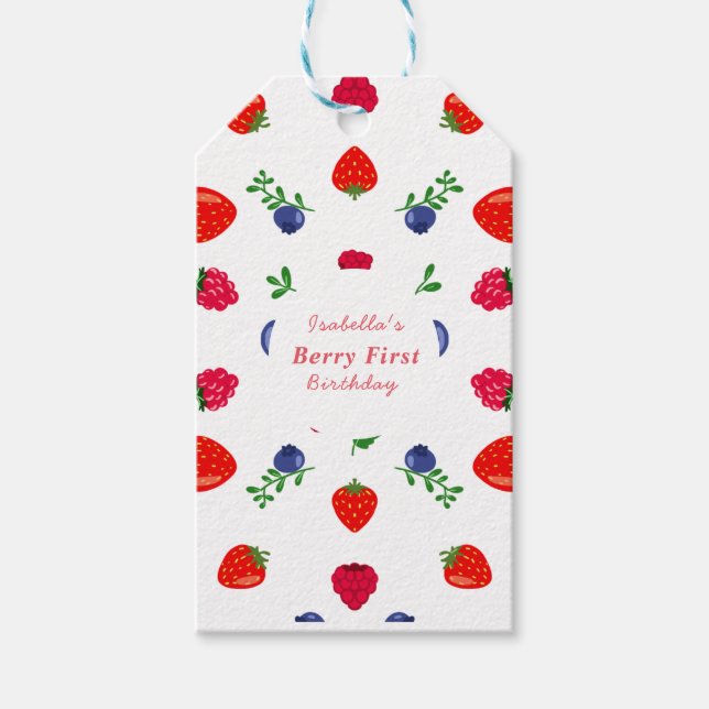 Etiqueta Para Presente Chuva de morango baby shower doce (Frente)