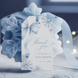Etiqueta Para Presente Chuva de Neve Azul Baby Shower