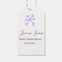 Etiqueta Para Presente Chuva de neve noivado flocos de neve roxos pasta