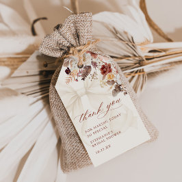 Etiqueta Para Presente Chuva de Noiva Arco Branco Floral de Outono