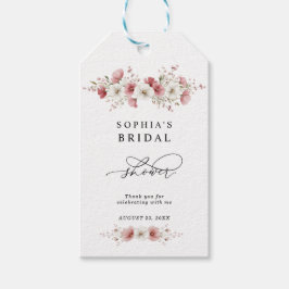 Etiqueta Para Presente Chuva de Noiva com Flores Silvestres Rosas