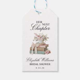 Etiqueta Para Presente Chuva de Noiva Floral Elegante Seu Próximo Capítul