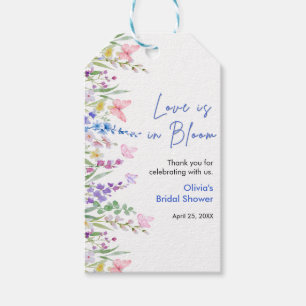 Etiqueta Para Presente Chuva de Noiva Floral Spring Love is in Bloom 