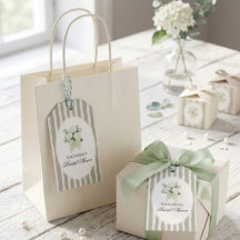 Chuva de Noiva Floral Verde Sálvia Vintage Simples