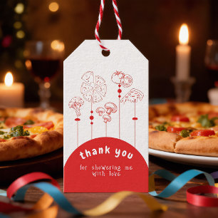 Etiqueta Para Presente Chuva de Pizza Especial para Chá de Bebê