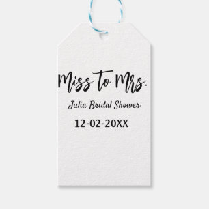 Etiqueta Para Presente Chuva de presentes de Miss para Mrs elegante simpl