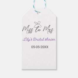 Etiqueta Para Presente Chuva de presentes Miss to Mrs adicione nome data 