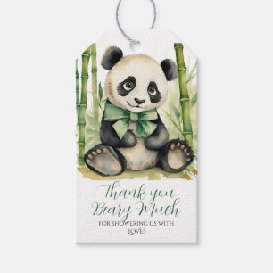 Etiqueta Para Presente Chuveirinho de Bebê Panda Obrigado Beary Muito