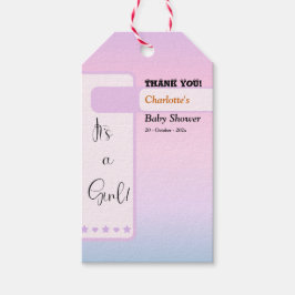 Etiqueta Para Presente Chuveiro de Bebê Texto Olhinho Fofo Gradiente Roxo