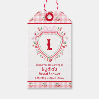 Etiqueta Para Presente Chuveiro de Noiva Coquette Cereja Monogâmico