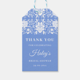 Etiqueta Para Presente Chuveiro de Noiva em Azul Chinoiserie Floral