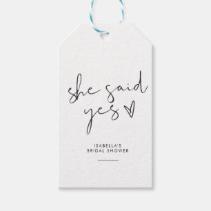 Etiqueta Para Presente Chuveiro de noiva preto e branco retrô elegante