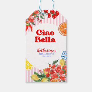 Etiqueta Para Presente Ciao bella la dolce vita Chuveiro de Noiva Italian