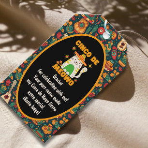 Etiqueta Para Presente Cinco De Mayo- Gato Fofo Obrigado