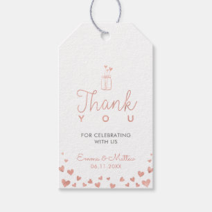 Etiqueta Para Presente CINZA DOURADO e ROSA   Casamento Obrigado Favor