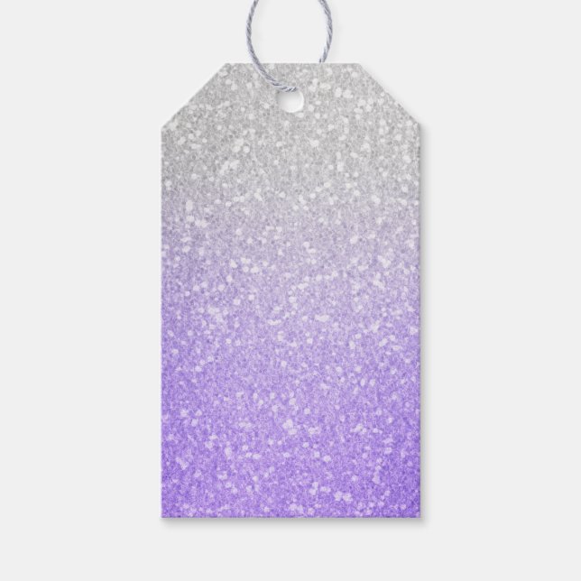 Etiqueta Para Presente Cinza e Imagem Luminosa Roxa (Frente)