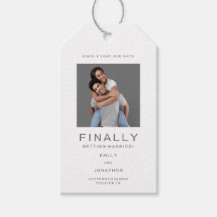 Etiqueta Para Presente Cinzas Simples De Tipografia Fotográfica Salvem O