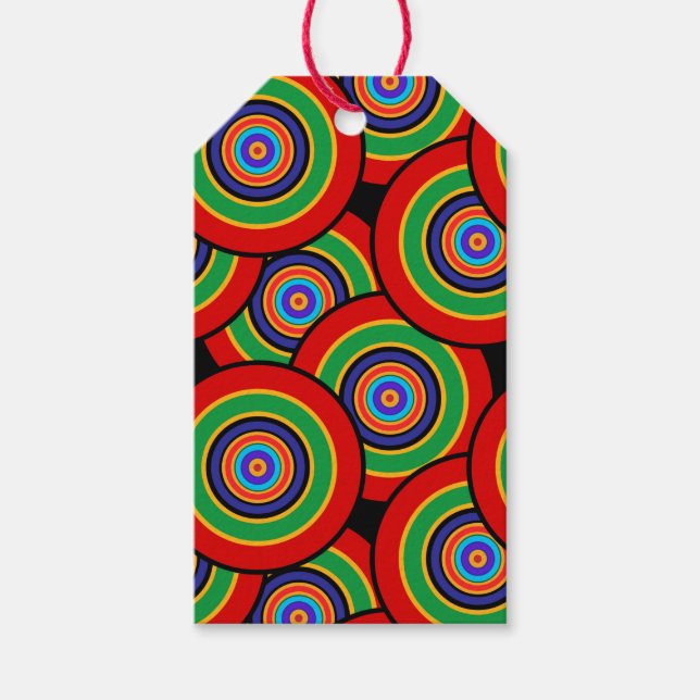 Etiqueta Para Presente Círculos e anéis retro (Frente)