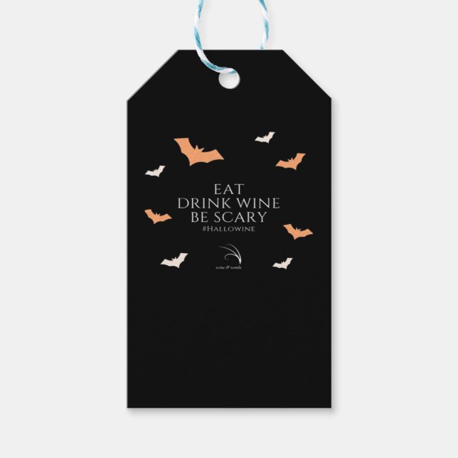 Etiqueta Para Presente Citação Hallowine Halloween Comer Beber (Frente)