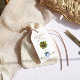 Etiqueta Para Presente Citrus Botanical Floral Natal