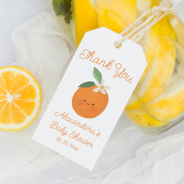 Etiqueta Para Presente Citrus Little Cutie Chá de fraldas Obrigado Favor