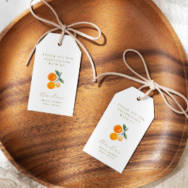 Etiqueta Para Presente Citrus Orange Bridal Brunt Personalizado Obrigado