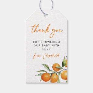 Etiqueta Para Presente Citrus Orange Little Cutie Chá de fraldas