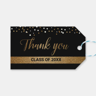 Etiqueta Para Presente Classe de 2021 Preto Dourado Personalizado Obrigad