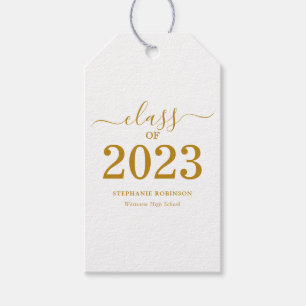 Etiqueta Para Presente Classe de Graduação de Script Dourado 2023