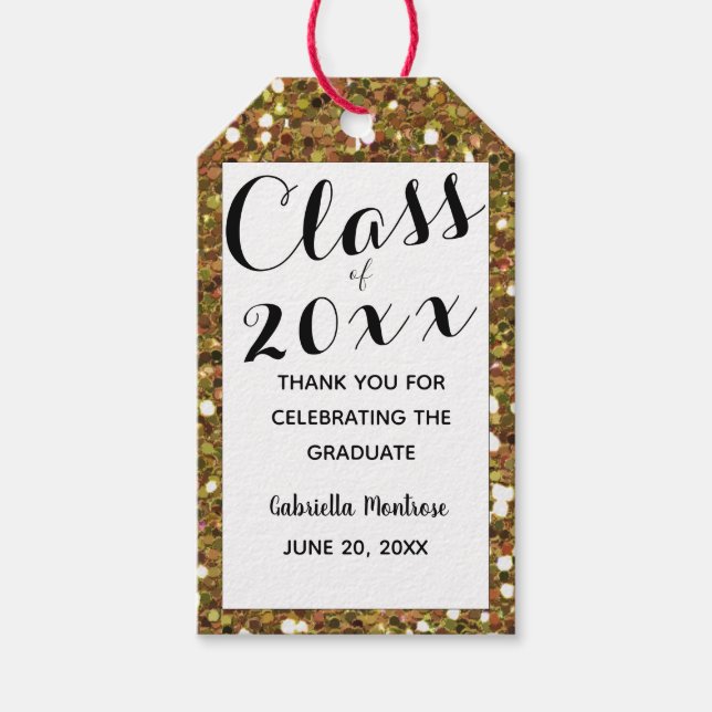 Etiqueta Para Presente Classe de Largura Dourada de 2025 (Frente)